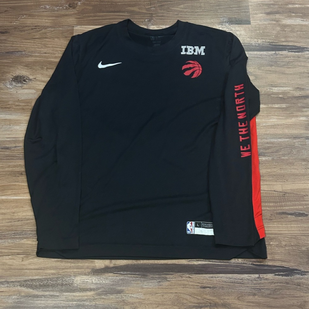 Nike Toronto Raptors RJ Barrett Worn Warm Up Shirt Size Large